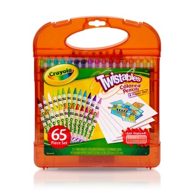 Crayola Twistables 65pc Colored Pencils & Paper Set