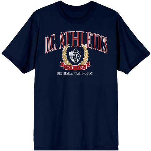 Vintage Sport DC Athletic Men's Navy T-Shirt-Small