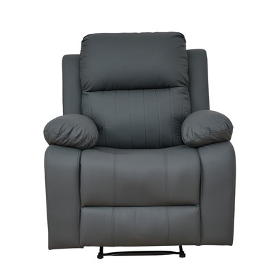 Bonrcea Leather Recliner Chair, Classic and Traditional Manual Recliner Chair with Overstuffed Arms and Back, Manual Single Sofa