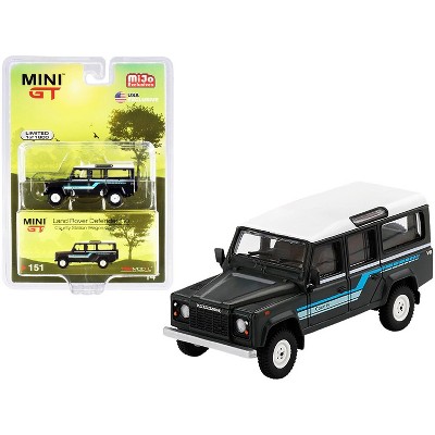 1985 Land Rover Defender 110 County Station Wagon Dark Gray w/White Top Ltd Ed 1800pcs 1/64 Diecast Car by True Scale Miniatures