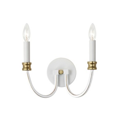 Maxim Lighting Charlton 2 - Light Wall Light in  Weathered White/Gold Leaf