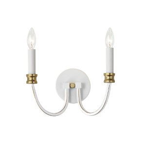 Maxim Lighting Charlton 2 - Light Wall Light in  Weathered White/Gold Leaf - 1 of 3