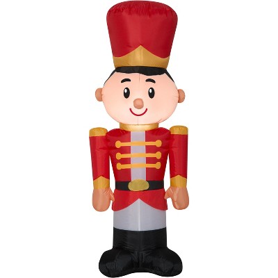 Gemmy Christmas Airblown Inflatable Toy Soldier, 4 ft Tall, red