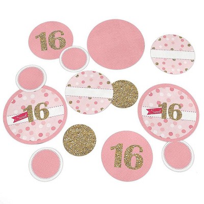 Big Dot of Happiness Sweet 16 - Birthday Party Giant Circle Confetti - Party Decorations - Large Confetti 27 Count