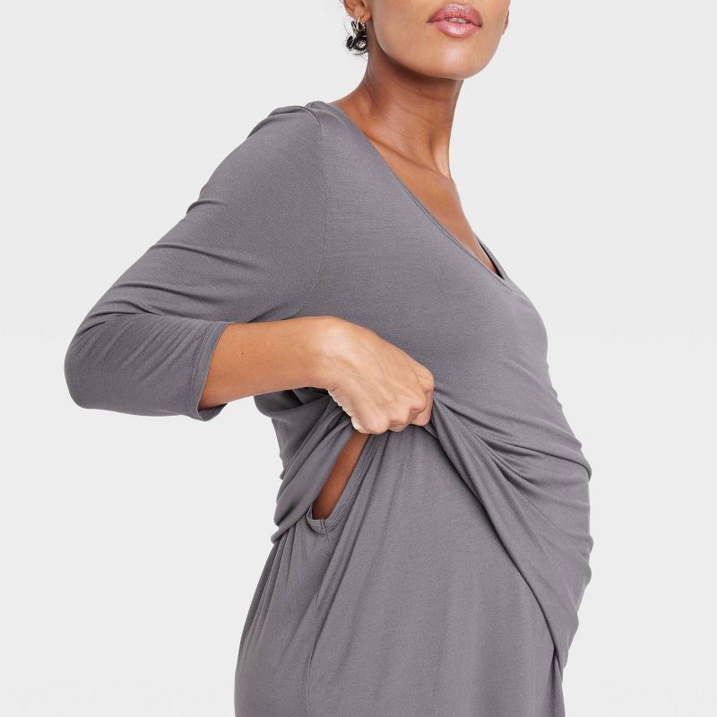 3/4 Sleeve Scoop Neck Nursing Maternity T-Shirt - Isabel Maternity by Ingrid & Isabel™, 4 of 5