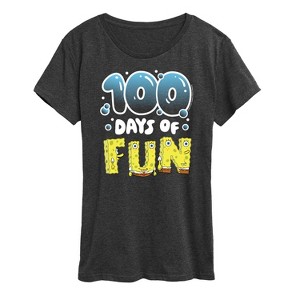 Women's - SpongeBob SquarePants - 100 Days Of Fun Short Sleeve Graphic T-Shirt - 1 of 4