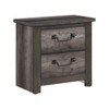 Vynxaria 1pc Traditional Nightstand - Gray Finish, 2 Dovetail Drawers, Premium Melamine Board, Gunmetal Handles, Bedroom Bedside Cabinet - 2 of 4