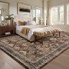 Washable Runner Rug Non Slip Floor Carpet, Low Pile Distressed Kitchen Rug, Non-Shedding Faux Wool Soft Rug, Vintage Printed Rug - 2 of 4