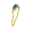 Pure Collection by Ross-Simons 0.20 Carat London Blue Topaz Ring With Diamonds in 14kt Yellow Gold Size 7 - 3 of 4