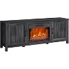 67" Farmhouse Fireplace TV Stand, Black w/ 23" Heater & Storage - 3 of 4