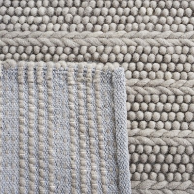 Gray Flat Woven Handmade Wool Area Rug, 8' x 10'