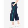 Woman Within Plus Size Side-Stripe Cotton French Terry Capri - 4 of 4