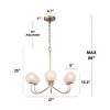 LNC Ellan 6-Light 27'' Modern Candlestick Large Chandelier, Matte Gold with Opal Glass - 3 of 4