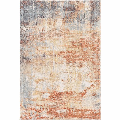 Hauteloom Kugluktuk Abstract Rust Red Performance Rug