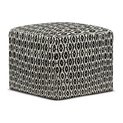 NicBex Modern Square Woven Pouf Ottoman Soft and Comfortable utdoor/Indoor Footstool for Living Room, Bedroom,  Black/White