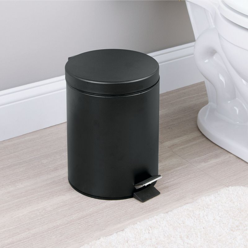 mDesign Toilet Brush Holder and Step Trash Can, 2 Pack, 3 of 9