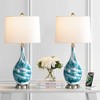 Maxax Blue Ceramic Table Lamp Set of 2,Bedside Desk Lamp with Modern Marbled Design, Nightstand Lamp for Bedroom Living Room - 2 of 4