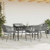 vidaXL Patio Dining Set with Cushions Table and Chairs Set Poly Rattan Glass - Gray 55.1" x 27.6" x 29.1" 4 Piece - 3 of 4
