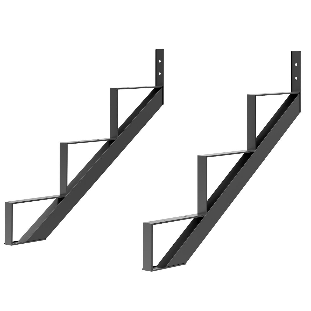 2 Pack Heavy Duty Powder-Coated Steel Stair Stringers, Weather Resistant Step Risers with 500 lbs Capacity, Pre-Drilled Holes for Easy Installation - thumbnail 9