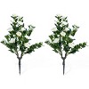 Acekool Set of  Artificial Topiary Ball Trees, UV-Resistant Faux Plants with Flowers, Metal Stakes, Indoor/Outdoor Decor - 2 of 4
