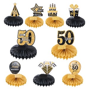 Unique Bargains Birthday Decoration Party Table Centerpiece 9 Pcs 50 Years Old - 1 of 4