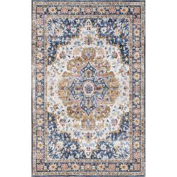 nuLOOM Emi Traditional Spill Proof Machine Washable Area Rug