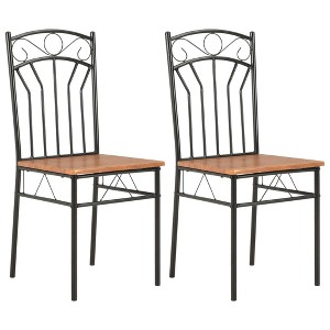 vidaXL Dining Chairs 2 pcs Brown MDF - 1 of 4