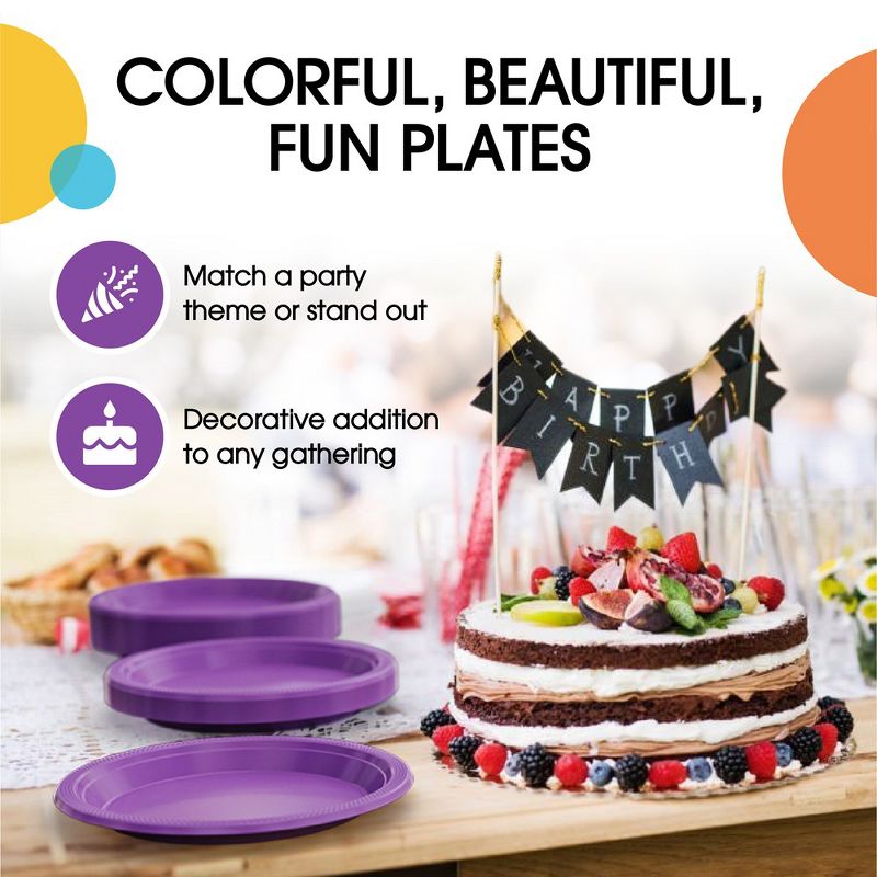 Exquisite Disposable Plastic Dinner Plates- 100 Count, 6 of 9
