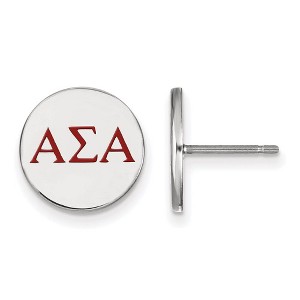 Black Bow Jewelry Sterling Silver Alpha Sigma Alpha Greek Life Stud Earrings - 1 of 3
