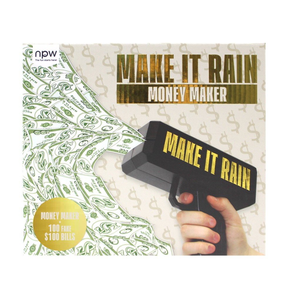 Photos - Role Playing Toy Make It Rain Money Maker: NPW Multicolor Money Gun Shooter Toy, 101 Pieces, Ages 5+