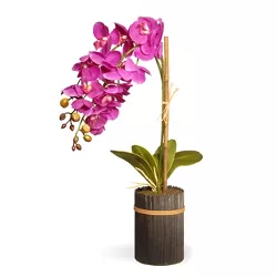 Artificial Potted Purple Orchid Purple 23" - National Tree Company