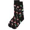 Memoi Men's Santa Hats Christmas Crew Socks Black 10-13 - 3 of 4