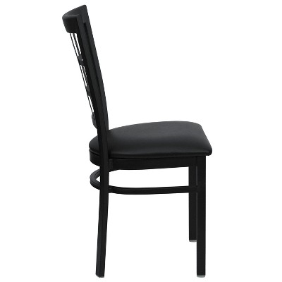 Hercules Series 36.5" High Black Metal Side Chair with Vinyl Seat