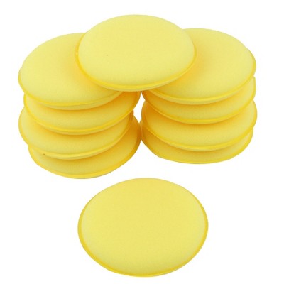 Unique Bargains Car Tire Wheel Dressing Applicator Pads Polishing Waxing Wash Shine Clean with Lid - Yellow