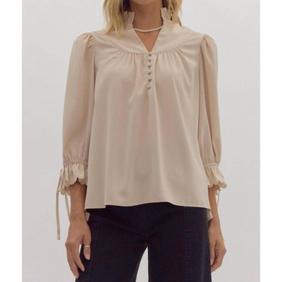 Women's Scallop Hem Blouse - entro