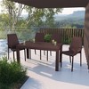 LeisureMod Kent Modern Outdoor Plastic Dining Arm Chair Set of 4 - 2 of 4