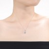 White gold plated necklace with cubic zirconia solitaire and double halo drop pendant featuring a stunning sprakling design - 2 of 3