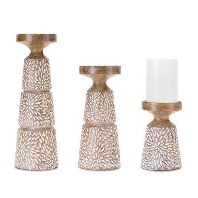Melrose Etched Candle Holder (Set of 3)