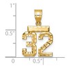 Black Bow Jewelry 14k Yellow Gold, Varsity Collection, Small D/C Pendant Number 32 - 3 of 4