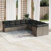 vidaXL 10 Piece Patio Sofa Set with Cushions Gray Poly Rattan - Without Table - 2 of 4