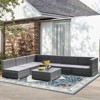 Costway 7PCS Patio Rattan Furniture Set Sectional Sofa Cushioned Garden Navy - 2 of 4