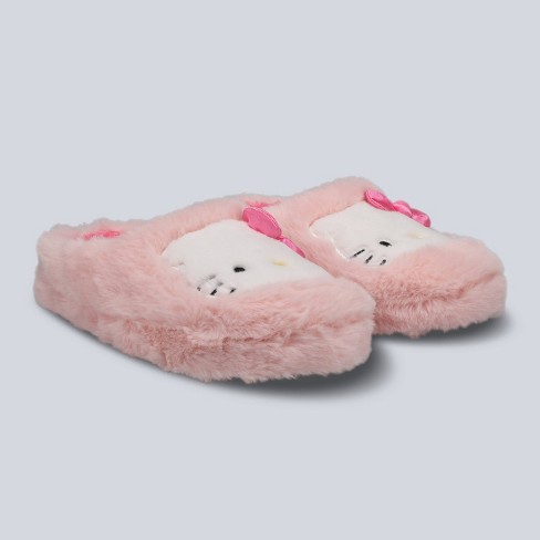 Pink fluffy slippers target fashion