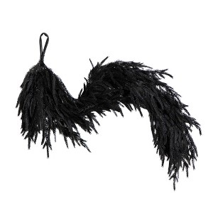 Nearly Natural 4-ft Artificial Real Touch Halloween Black Norfolk Island Pine Garland with Natural Look - 1 of 4