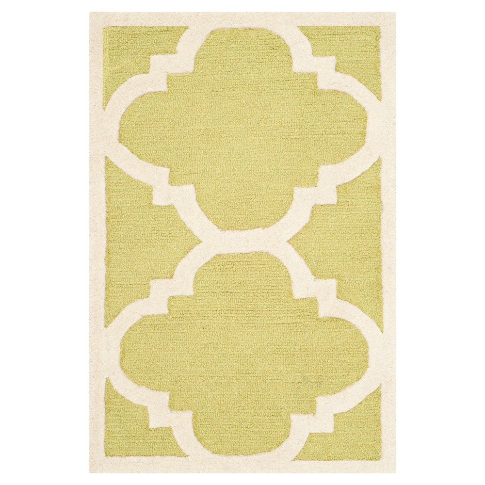 2'x3' Landon Texture Wool Rug Green/Ivory - Safavieh