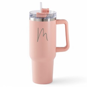 Personalization Mall Your Initial Engraved 40 oz Stainless Steel Tumbler Peach - 1 of 2