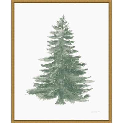 16" x 20" Floursack Holiday Tree by Danhui Nai Framed Canvas Wall Art - Amanti Art