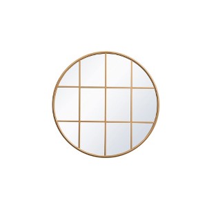 Elegant Lighting Metal windowpane mirror 36 inch in x 36 inch in Brass - 1 of 4