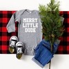 The Juniper Shop Merry Little Dude Baby Long Sleeve Bodysuit - 6 Month - Heather Grey - 2 of 3