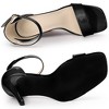 Allegra K Women's Textured Square Toe Buckle Ankle Strap Stiletto Heel Sandals - 4 of 4