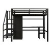 Whisen Twin Size Metal  Loft Bed with Built-In Desk, Wardrobe, Shelves and Storage Staircase - 4 of 4
